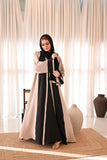 Two-Tone Beige & Black Abaya