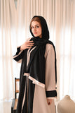 Two-Tone Beige & Black Abaya