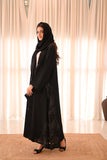 Elegant Abaya with Laser-Cut Lace Hem Detail