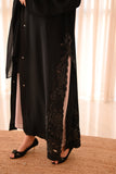 Elegant Abaya with Laser-Cut Lace Hem Detail