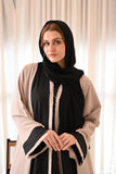 Two-Tone Beige & Black Abaya
