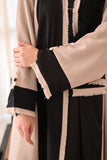 Two-Tone Beige & Black Abaya