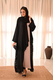 Elegant Abaya with Laser-Cut Lace Hem Detail